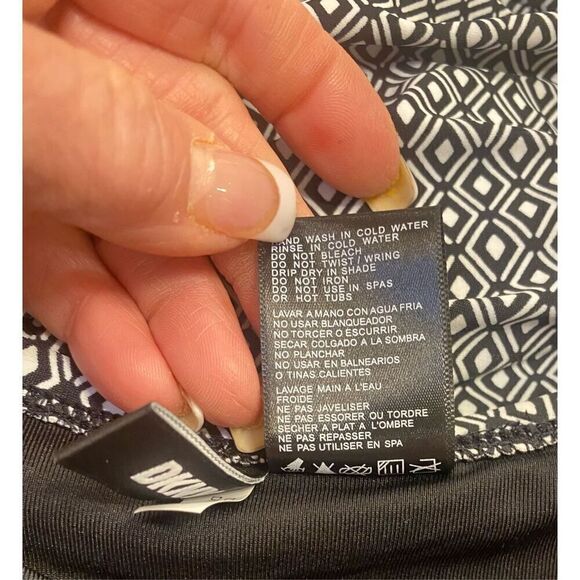 DKNY One Piece Swim Suit Adjustable Straps Sz. M Bra Blue/White - Picture 11 of 13